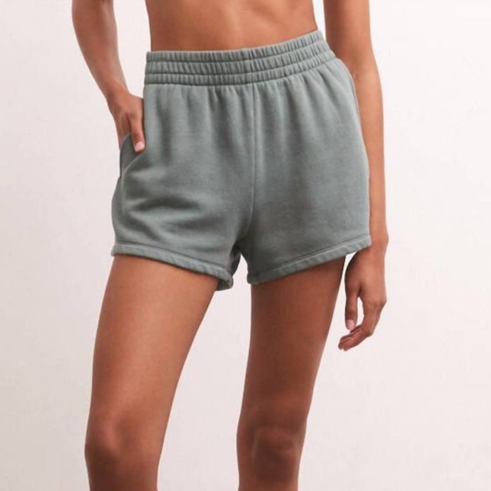 NWT Z Supply Classic Fleece Shorts, Green, Medium